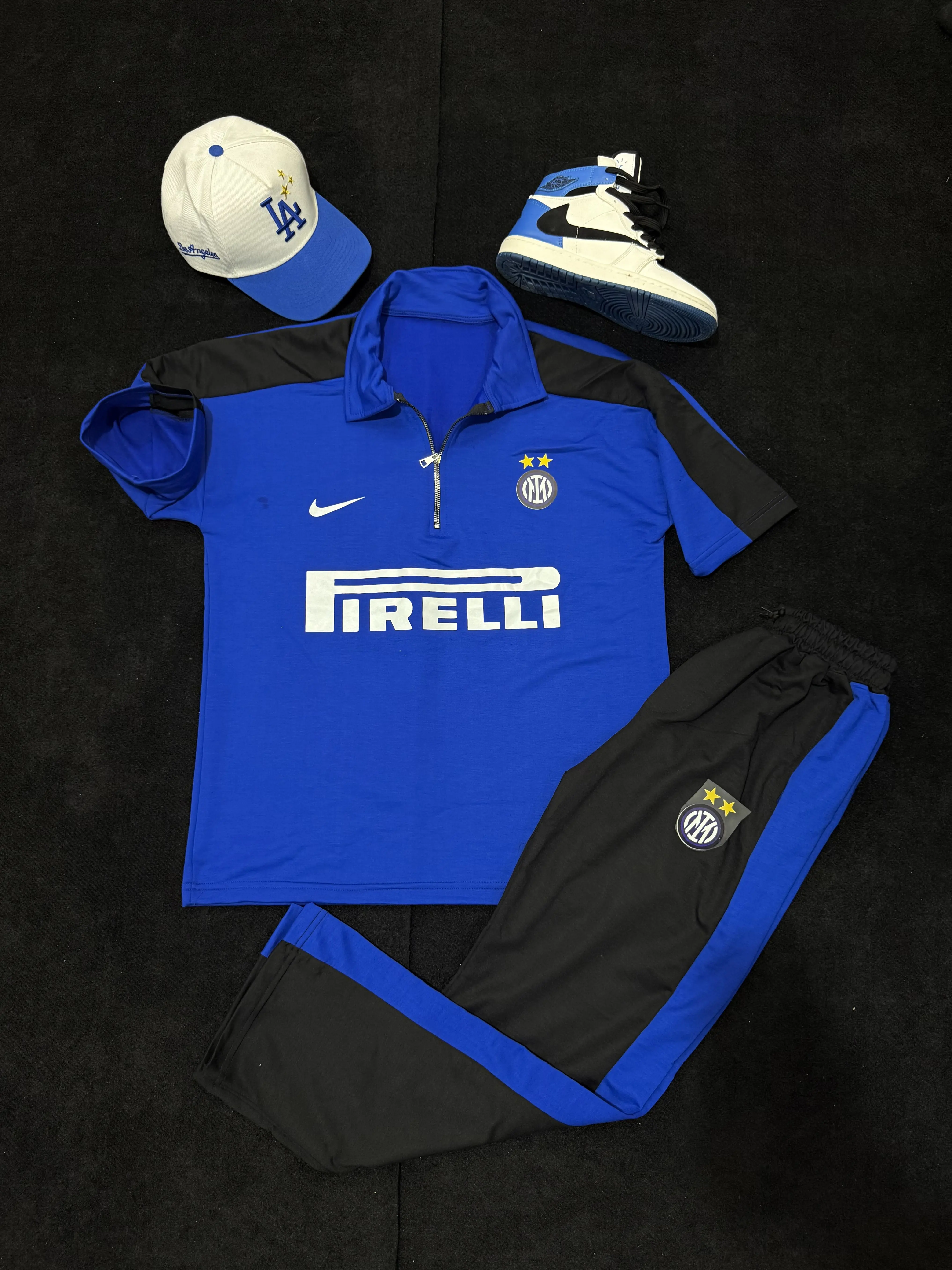 ست تیشرت و اسلش ورزشی نیم زیپ Inter Milan